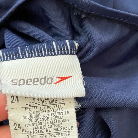 Speedo Endurance Plus Size Blue Ruched Sides One Piece Swimsuit - Picture 5 of 6